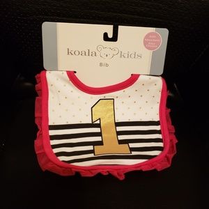 1st Birthday Girls Baby Bib